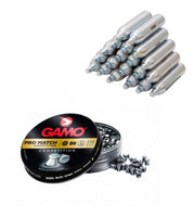 Pack 10 Capsulas Co2 + 250 Postones Gamo 4.5/ Geoutdoor Caza